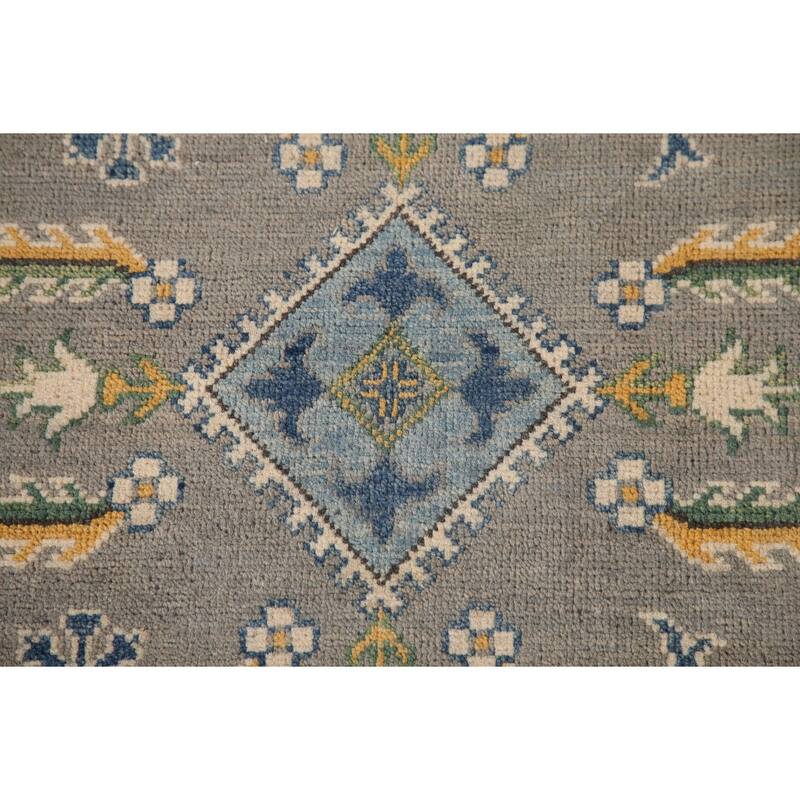 Traditional / Geometric Kazak Area Rug Handmade Wool Carpet - 10'0"x 13'2"