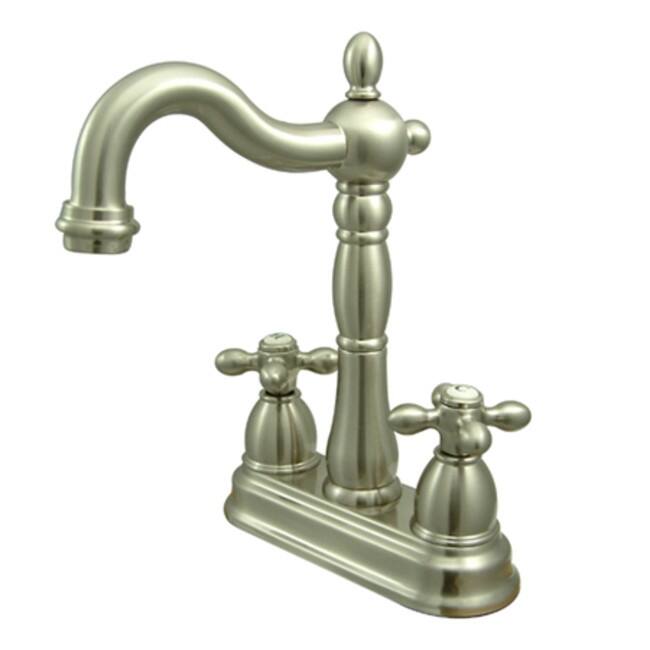 Kingston Brass Heritage Centerset Bar Faucet with Metal Cross Handles