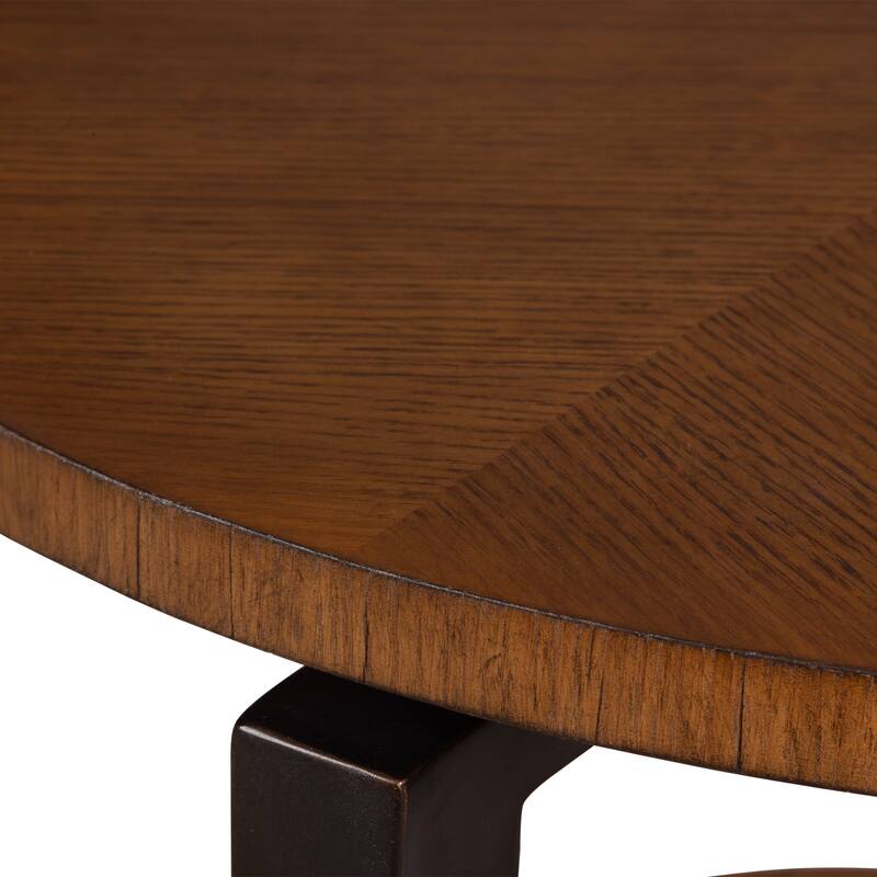 2-Tier Round Top Side Table - 26.5" - Brown