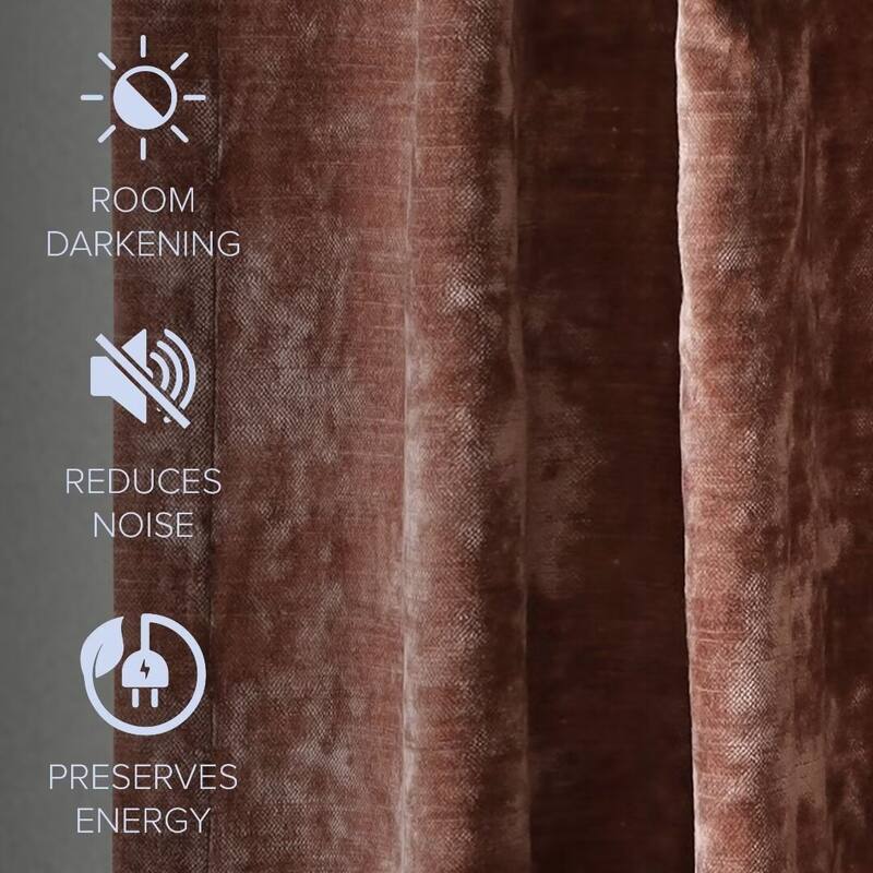 Texture Velvet Back Tab Room Darkening Single Panel