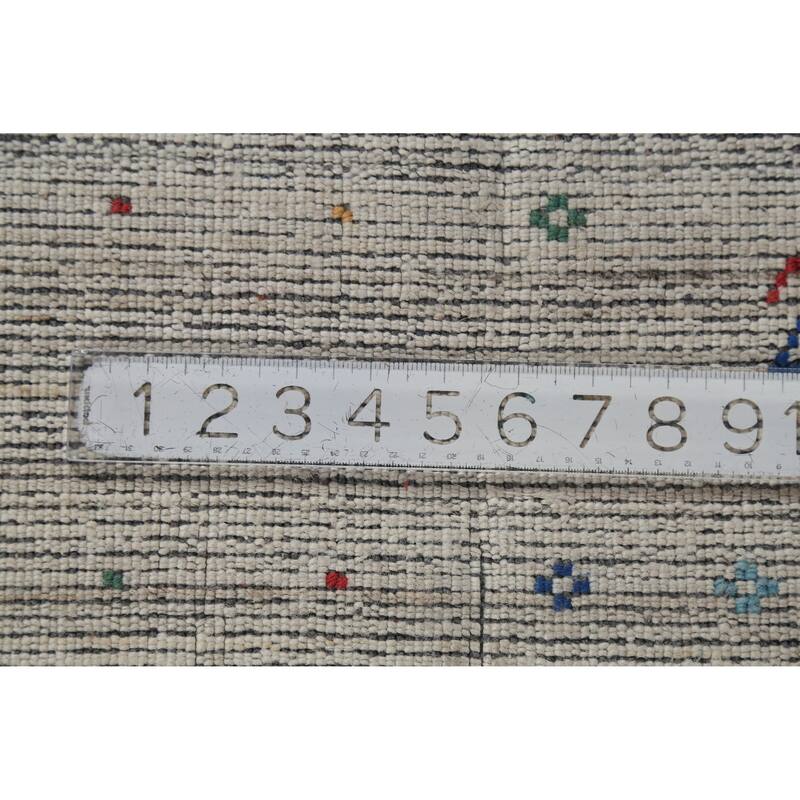 Hand Knotted Oriental 100% Wool Carpet Tribal Tribal Beige & Ivories Gabbeh Area Rug - 9' 11'' X 8' 1''