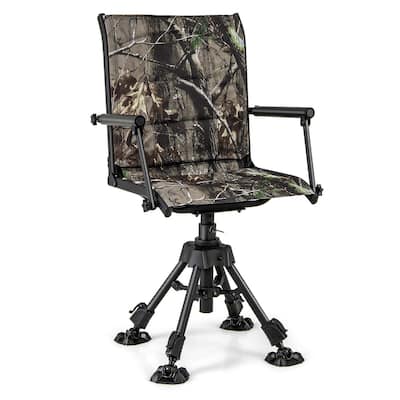 Goplus Swivel Hunting Chair with 4 360° Adjustable Legs Folding Silent - See Details