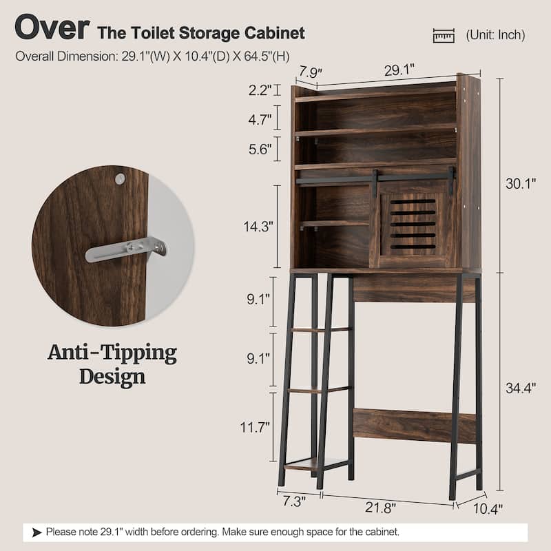 Over The Toilet Storage Cabinet – Farmhouse Storage Cabinet With Sliding Door