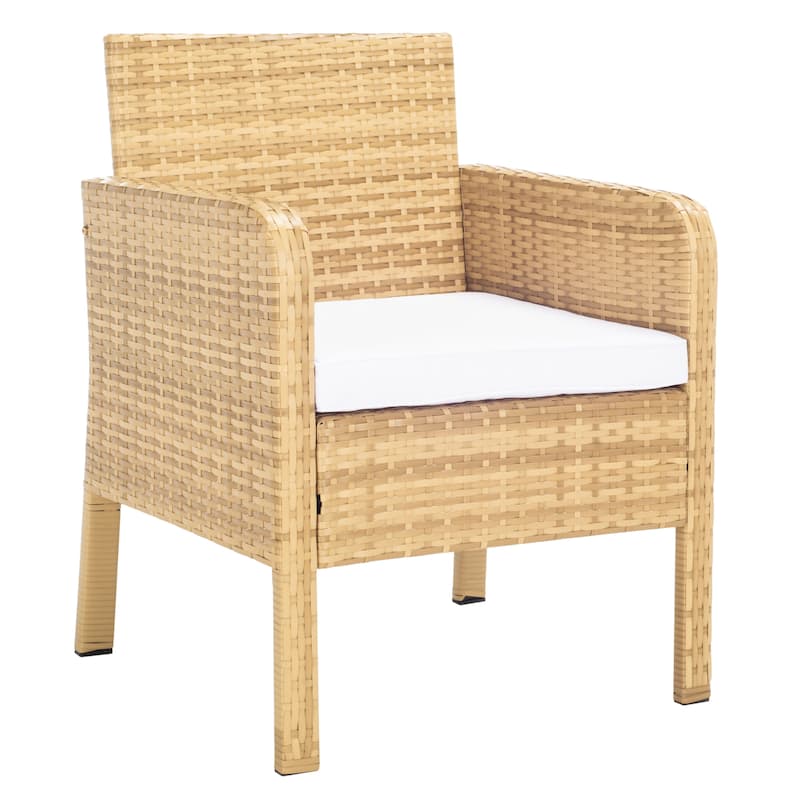 SAFAVIEH Outdoor Aboka Wicker/ Steel 4-piece Patio Conversation Set