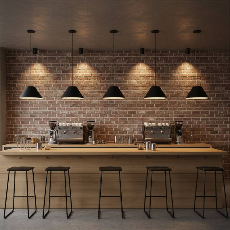 22" Diameter Integrated LED Black Pendant
