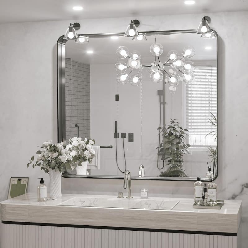 TokeShimi Modern Metal Frame Bathroom Vanity Wall Mirror