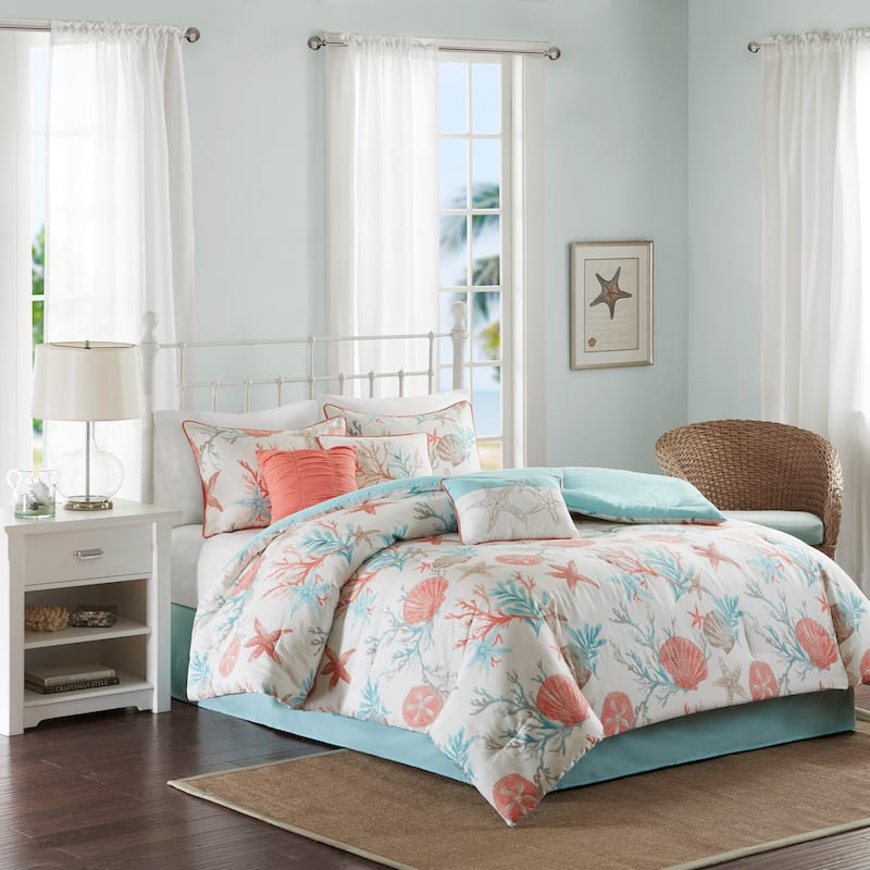 Madison Park Pacific Grove 7 Piece Cotton Sateen Comforter Set