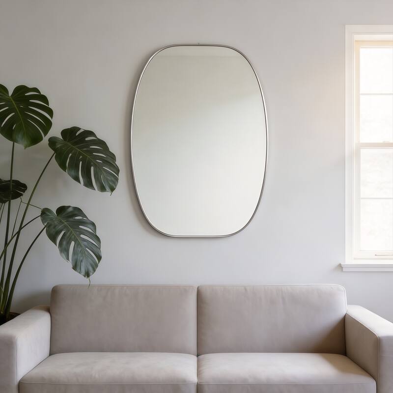 30x40 in Metal Framed Oval Vanity Bathrrom Mirror for Wall