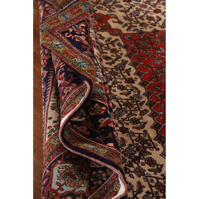 Hand Knotted Oriental 100% Wool Carpet Traditional Medallion Beige & Ivories Bidjar Area Rug - 12' 10'' X 10' 1''