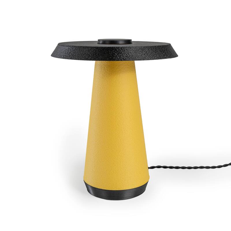 Enzo 12.25" Mid-Century Minimalist Plant-Based PLA 3D Printed Dimmable LED Table Lamp, by JONATHAN Y