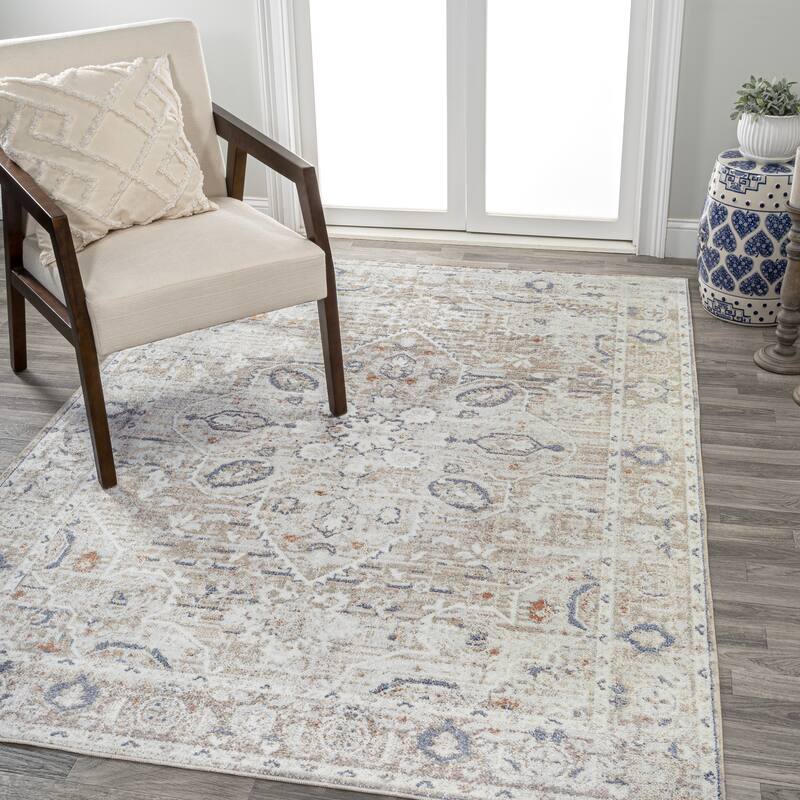 JONATHAN Y Shaemus Global Medallion Low-Pile Machine-Washable Area Rug