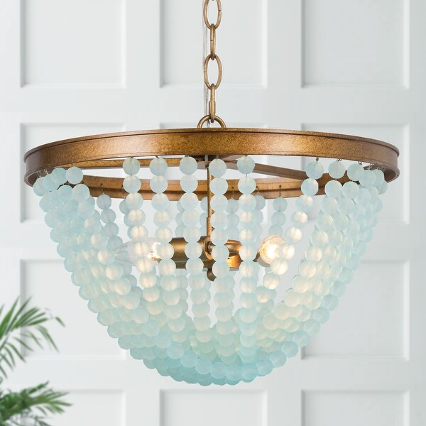 frosted glass bead chandelier