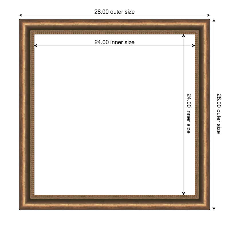 Amanti Art Manhattan Bronze Narrow Framed Dry Erase Magnetic Board - 28 x 28 in