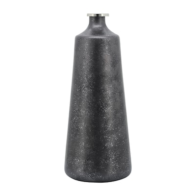 Sagebrook Home Glass & Aluminum Vase, Exquisite Home Decor Piece, Unique Accent for Stylish Interiors