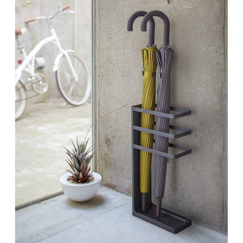 Yamazaki Home Umbrella Stand, Steel, Holds umbrellas at least 10.5" long - L 4.13 x W 9.06 x H 17.72 inches