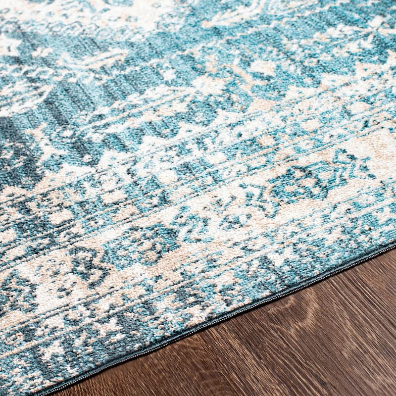 Livabliss Ambridge Machine Washable Traditional Diamond Area Rug