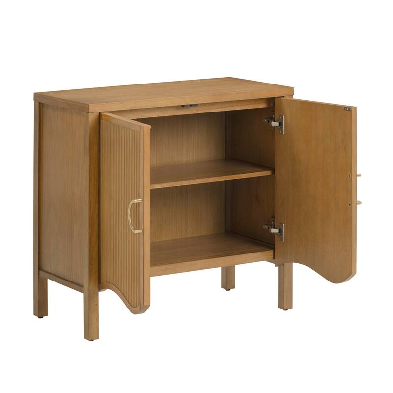 Scott Transitional Fluted Accent Cabinet or Storage Cabinet for Living Room or Entryway with Solid Wood Panel