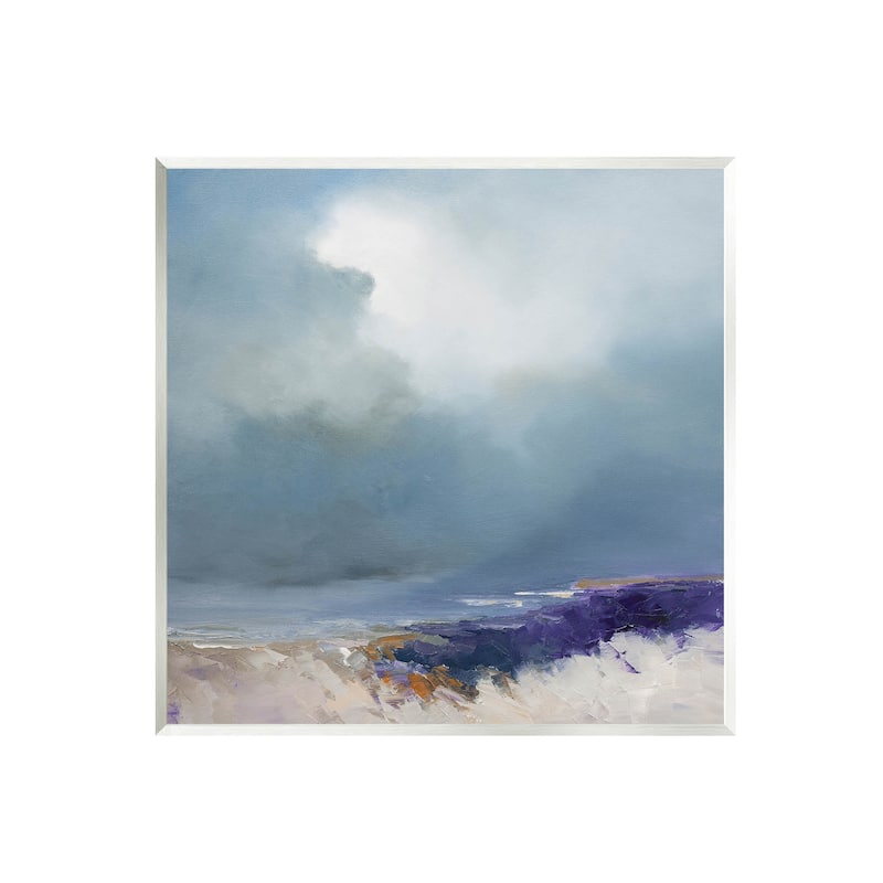 Stupell Overcast Ocean Splashing Waves Wall Plaque Art by Patrick Dennis - 12 x 12