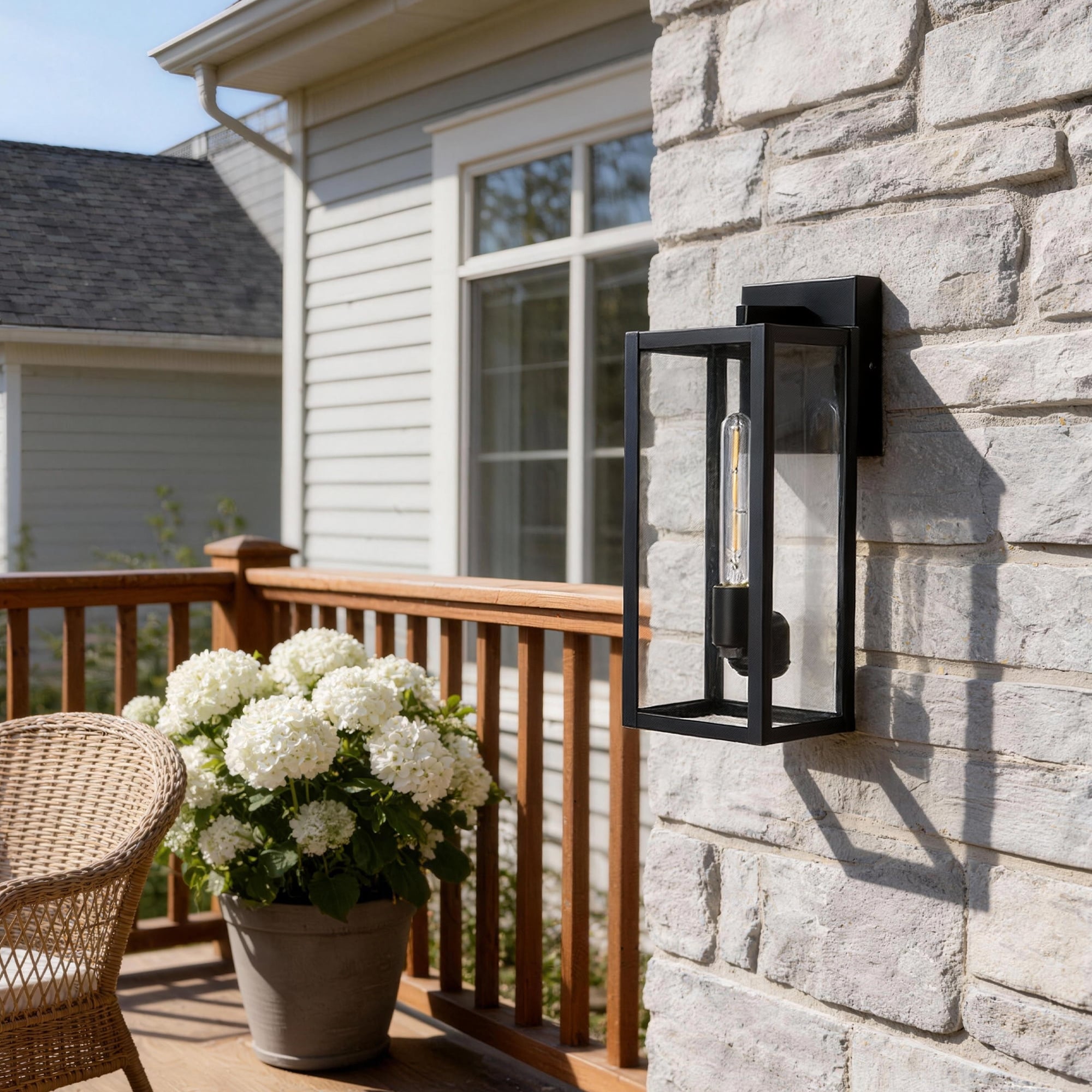Large Medium Iron Rectangular Outdoor Wall Light