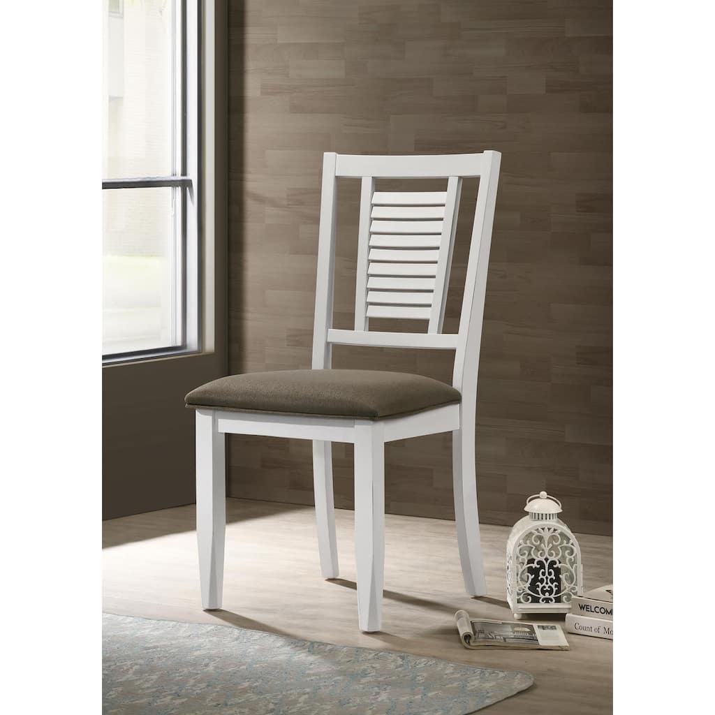 Pratto White Ladder Back Dining Side Chair (Set of 2)