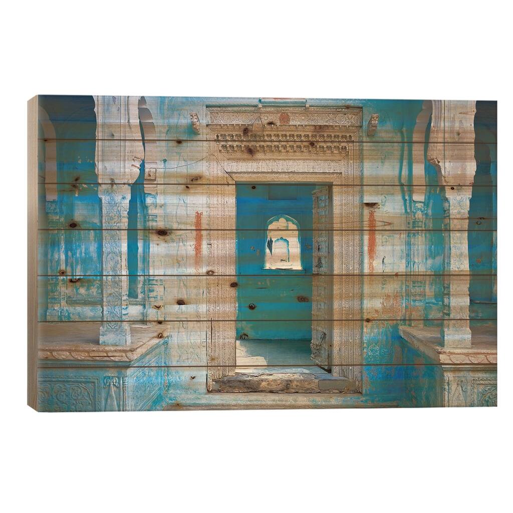 India, Rajasthan. Traditional house entrance. Print On Wood by Jaynes Gallery - Multi-Color