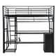 preview thumbnail 7 of 12, Full Size Metal Gaming Bed with Built-in Desk and LED Light, Storage Loft Bed Frame with Open Wardrobe and Multiple Shelves