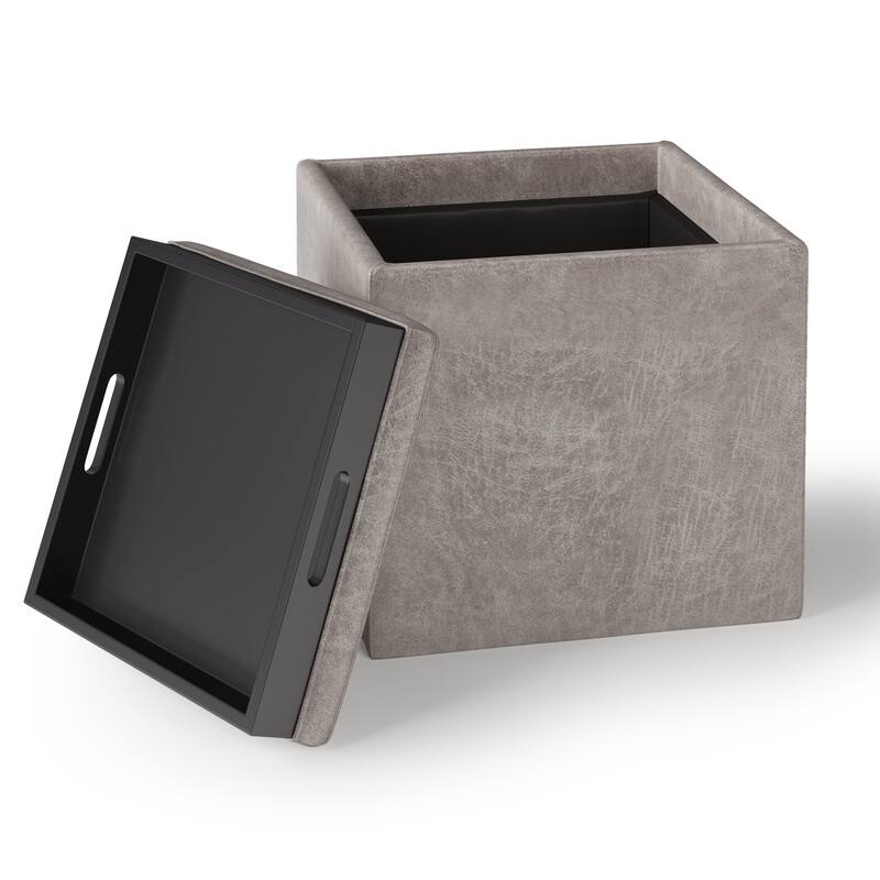 WYNDENHALL Townsend 17 inch Wide Contemporary Square Storage Ottoman