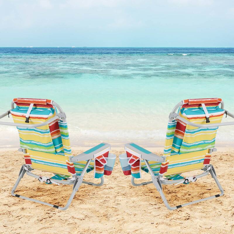 Goplus 1/2 PCS Folding Beach Chair for Adult Lightweight Aluminum