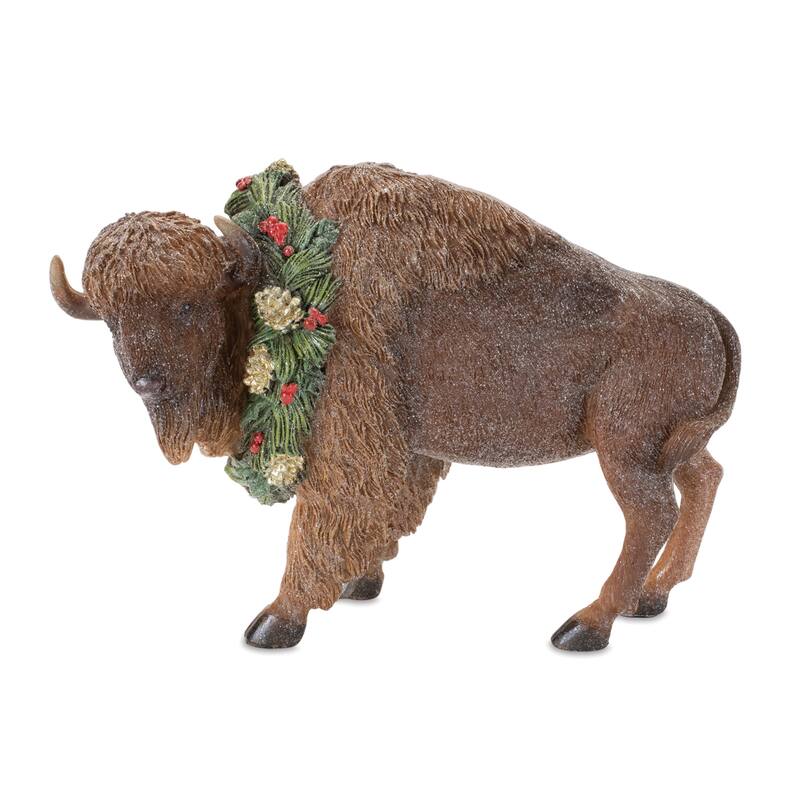 Winter Bison Figurine (Set of 2) - N/A