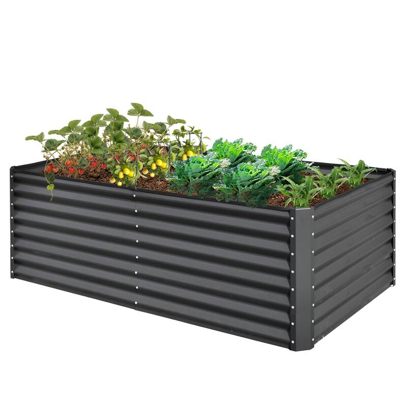 6x3x2 FT Outdoor Galvanized Raised Planter Garden Bed