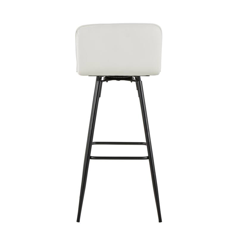 Porch & Den Kerby 30" Fixed-Height Swivel Bar Stool with Metal Legs & Square Footrest (Set of 2)