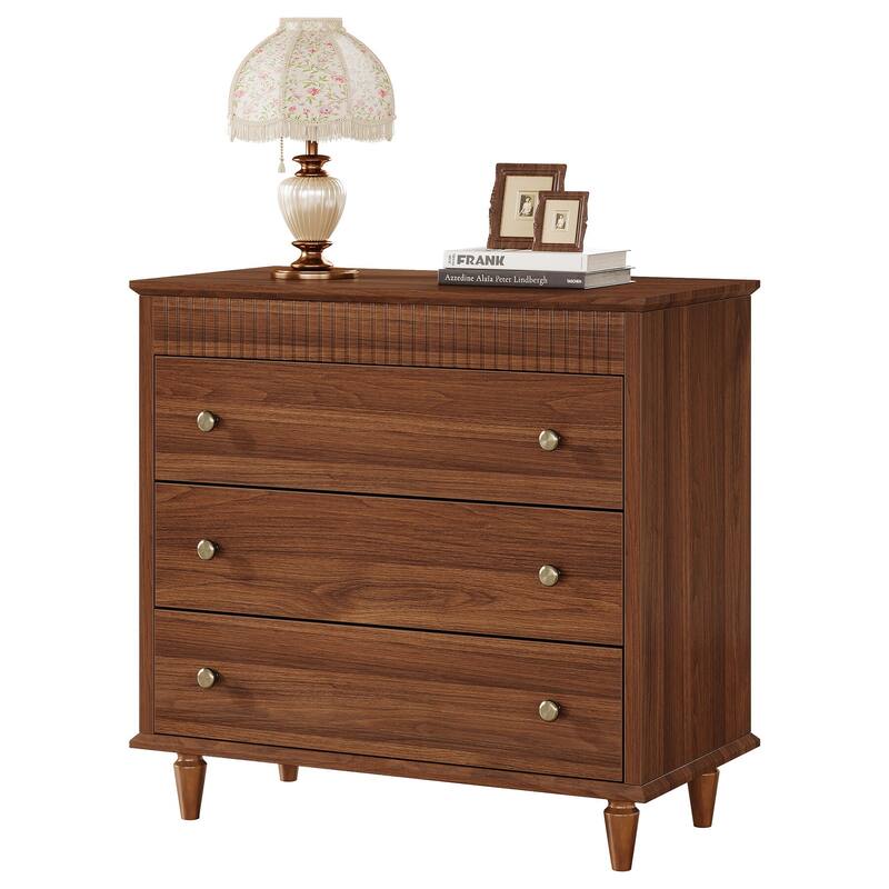 Nightstand with 3 Drawers, 31.5" Oversized Farmhouse Bedside Table