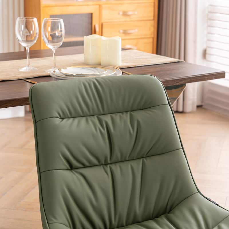 Faux Leather Dining Chairs Set of 2, Modern Upholstered Seat