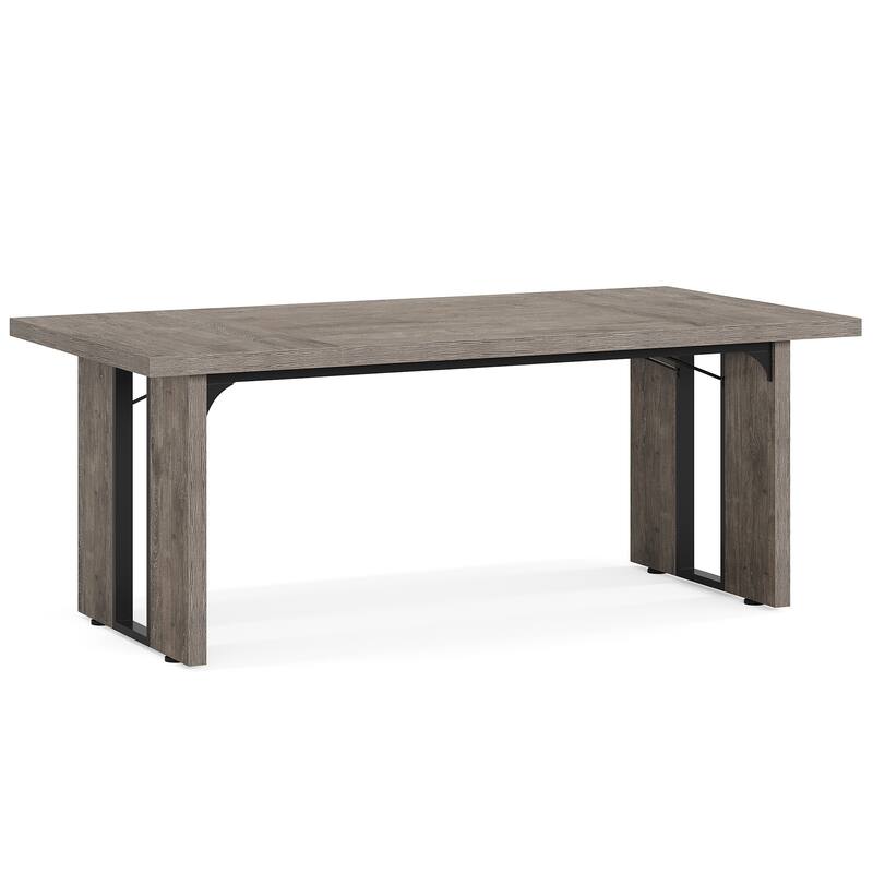 71" Rustic Farmhouse Dining Table for 6-8 People - Large Rectangular Kitchen Table, Wood Dining Room Table for Family Meals