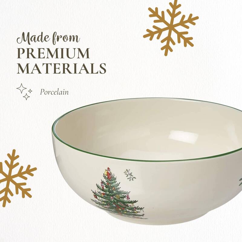 Spode Christmas Tree Set of 4 Fruit Salad Bowls - 5.5 Inch