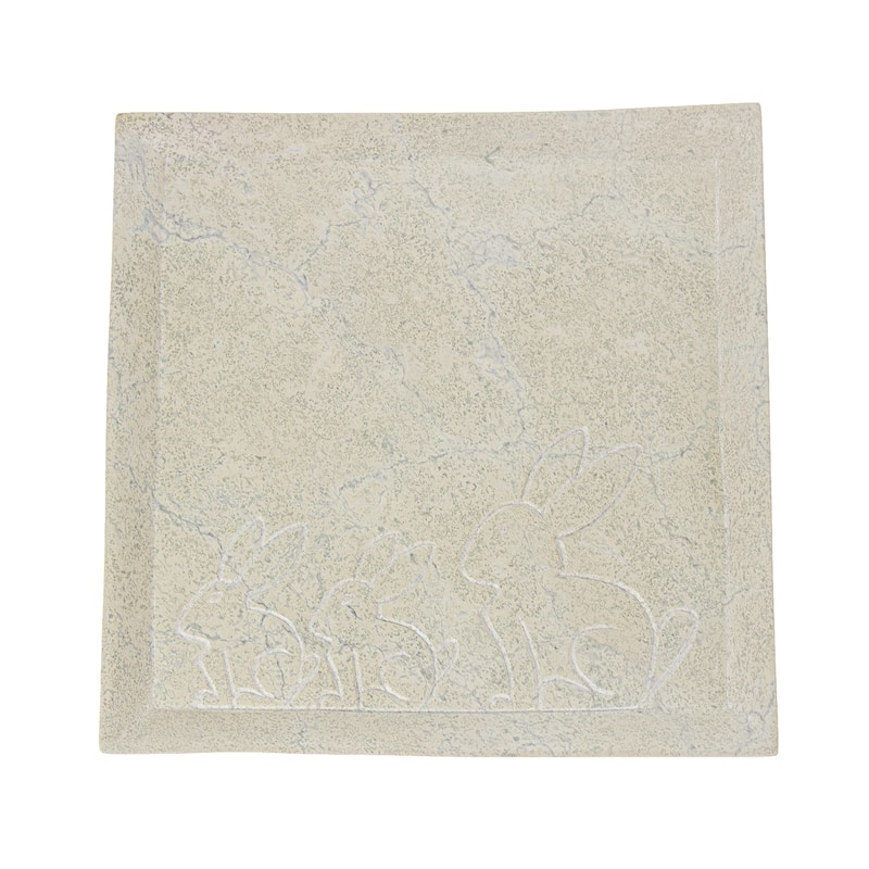 Soapstone Bunny Design Square Appetizer Plate