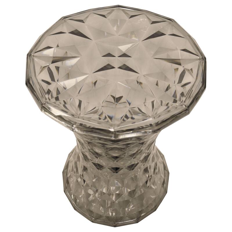 Plastic Side Table with a Diamond Pattern Design Clio Series