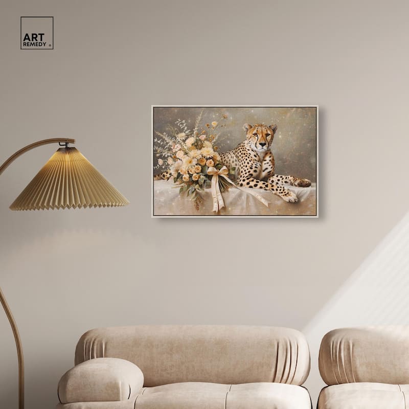 Bouquet Cheetah Canvas by Art Remedy