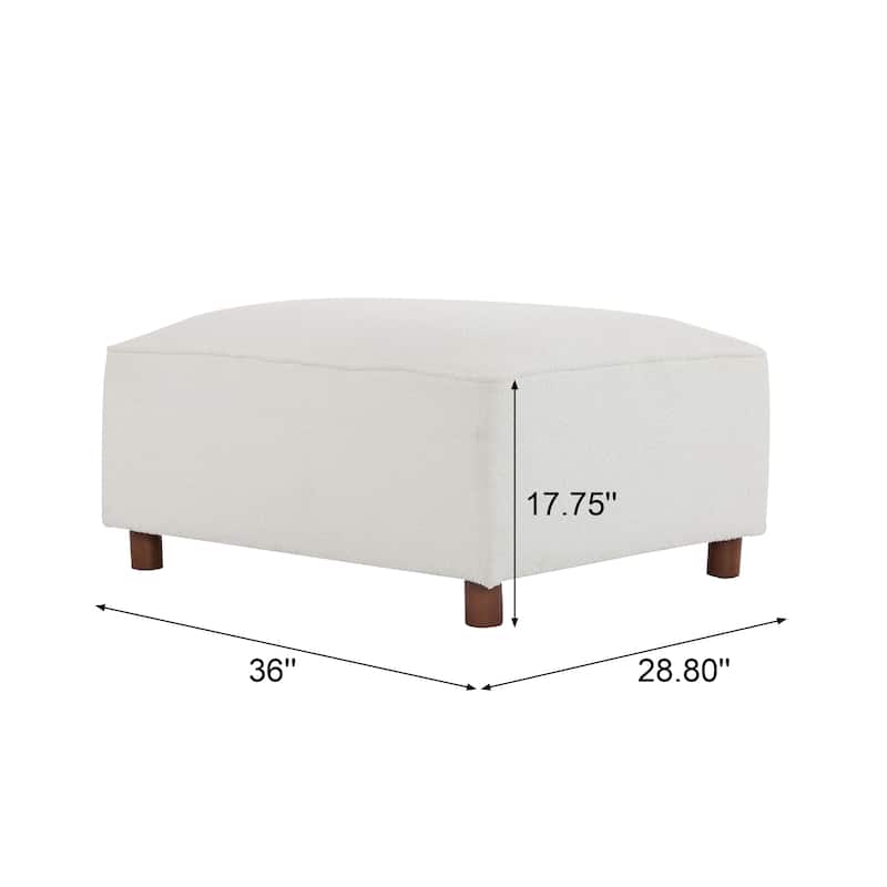 Christopher Knight Home Beige Boucle 130" Sectional Modular Sofa with Ottoman