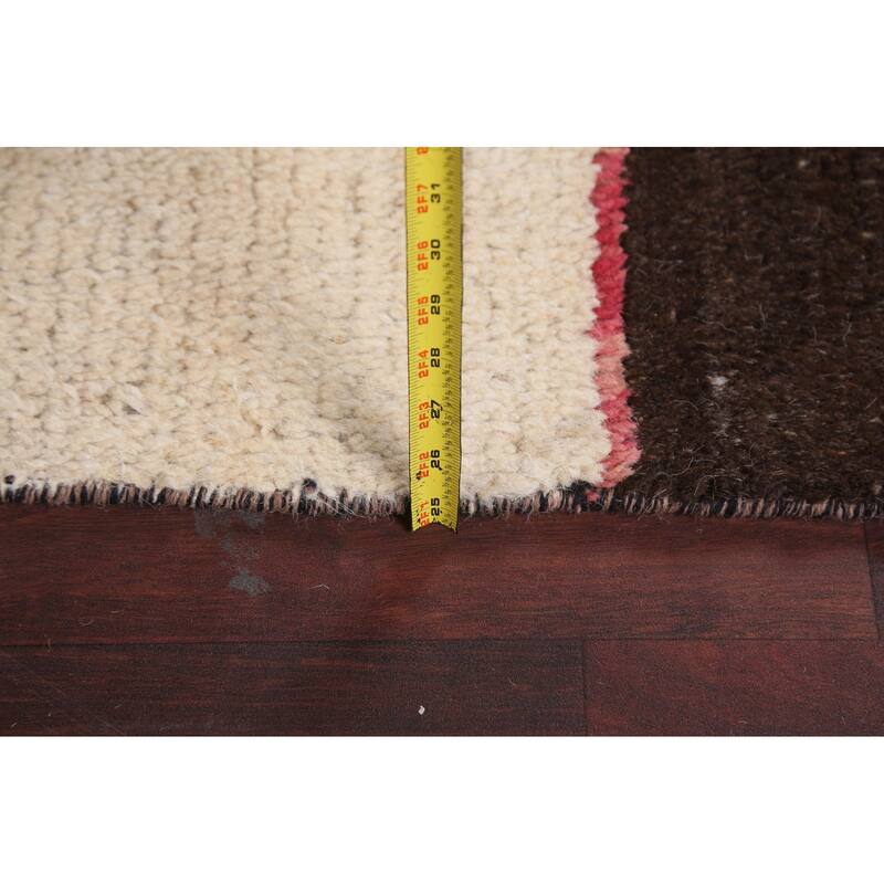 Modern Abstract Moroccan Oriental Area Rug Hand-knotted Wool Carpet - 5'11" x 9'10"