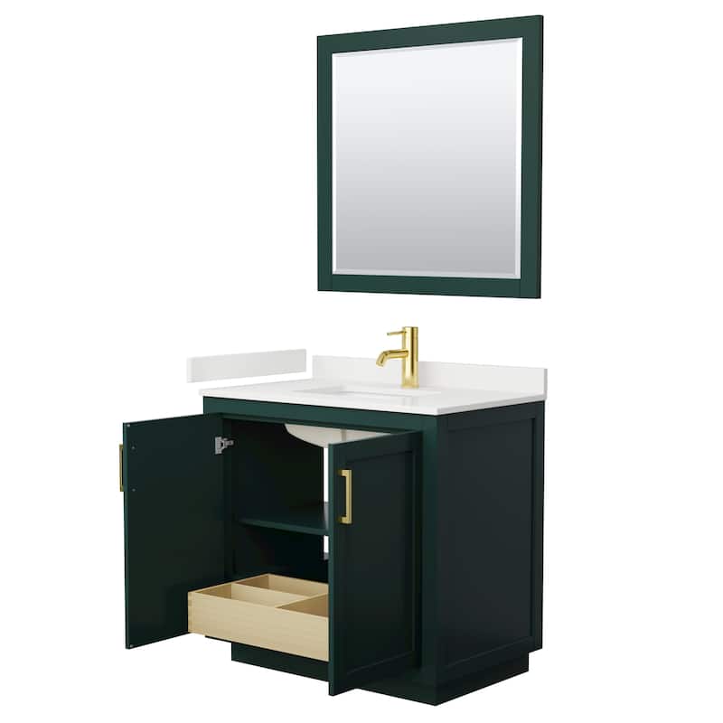 Miranda 36-inch Single Vanity, Quartz Top, 34-inch Mirror