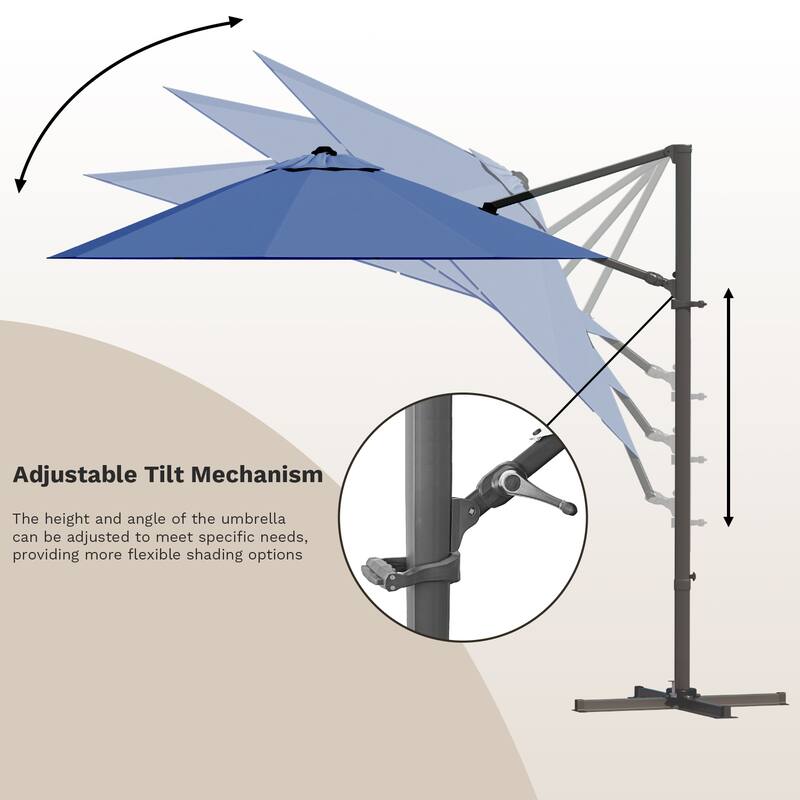 Patiowell 10FT Patio Umbrella with Push Button Tilt and Crank, Outdoor Umbrella, Multiple Colors