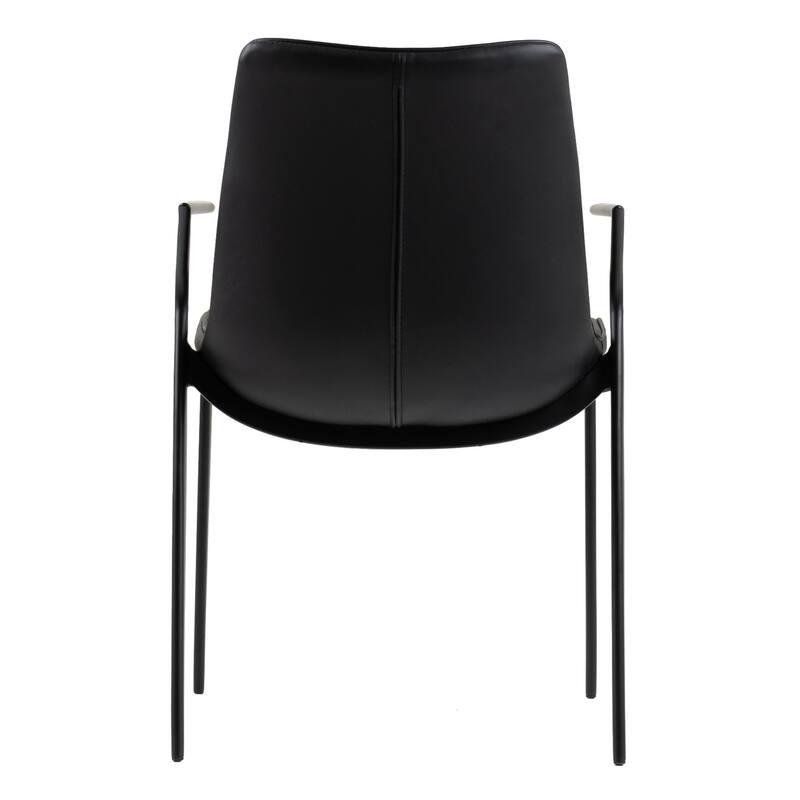 Modrest Osprey Modern Black Vegan Leather Dining Chair (Set of 2)