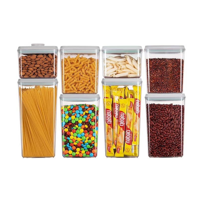 Ankou Food Storage Containers with Lids Pop Airtight - 8 PCS Set-(1.2, 2.0, 2.7, 3.3qt)*2