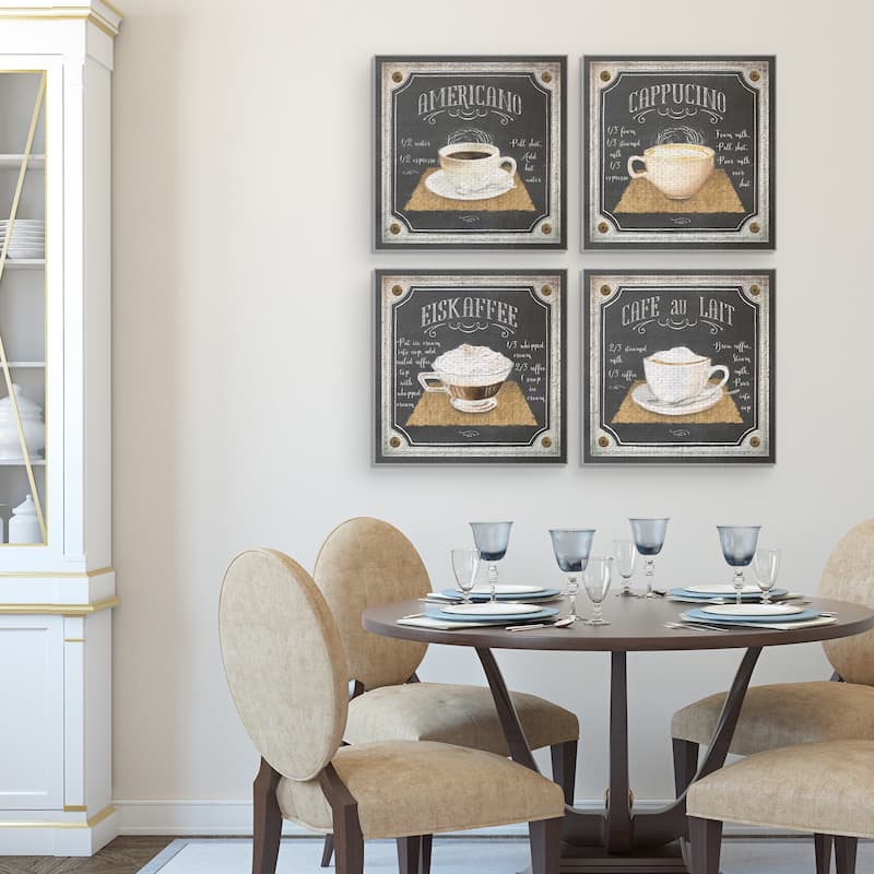 Chalk Americano, Café au Lait, Cappuccino, Eiskaffee by Lynnea Washburn Canvas Art Prints