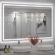 preview thumbnail 92 of 161, Large LED Bathroom mirror Tempered Glass Dimmable Anti-Fog Vanity Mirror 57x36