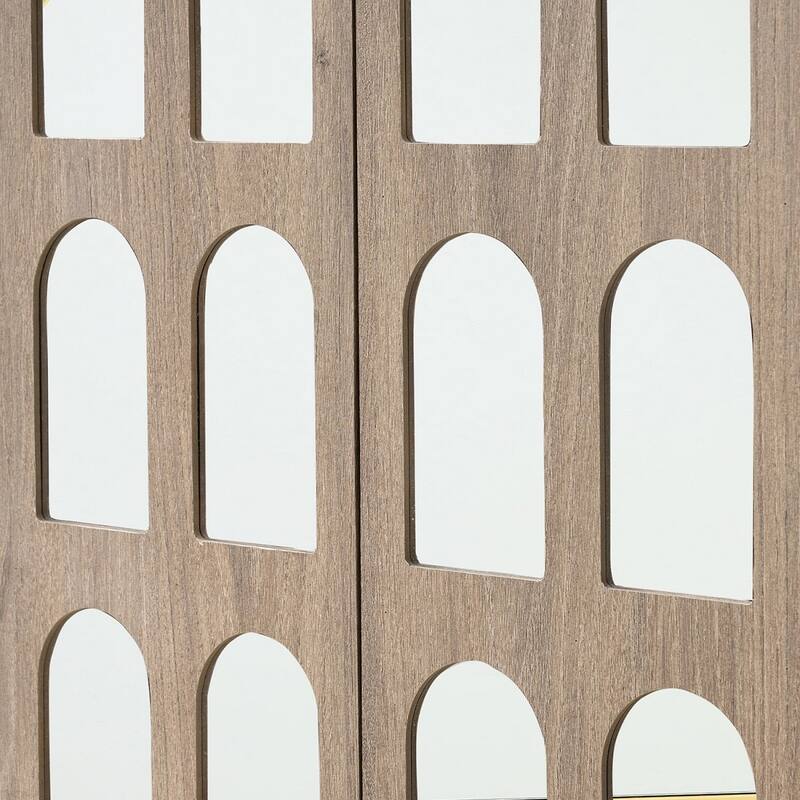 Mid-Century Modern Wooden Storage Buffet with Doors and Shelves