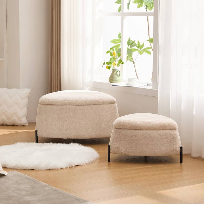 29.9"Wide 2 - Piece Upholstered Storage Ottoman Set
