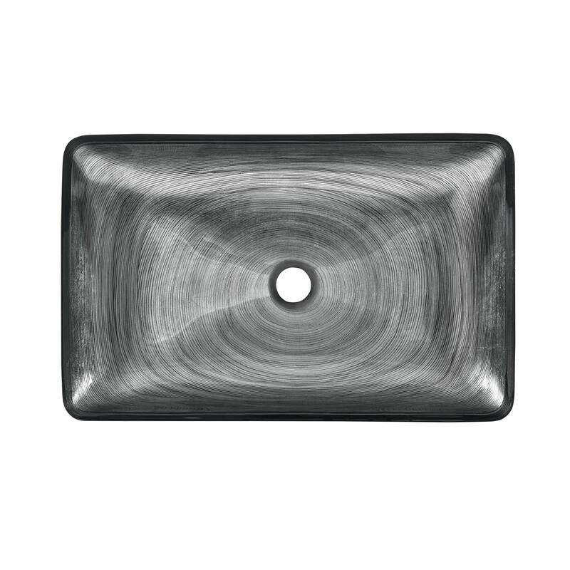 Cascade Rectangular Glass Vessel Sink with Faucet