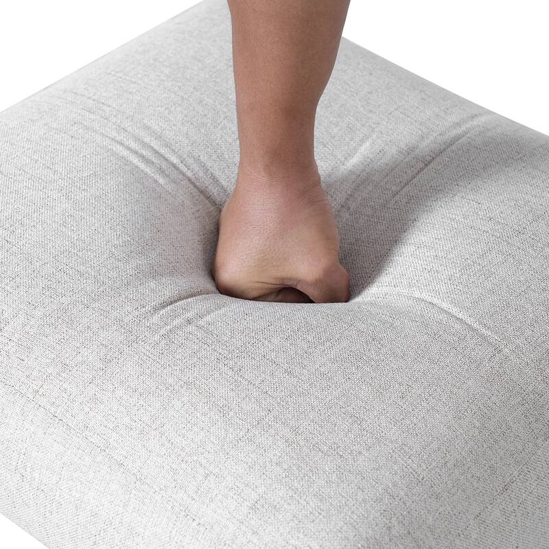 Modern Upholstered Armless Dining Chairs with Wood Legs, Set of 4